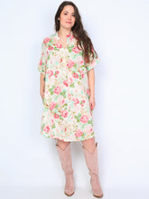 Krone 1 linen shirt dress with flower print